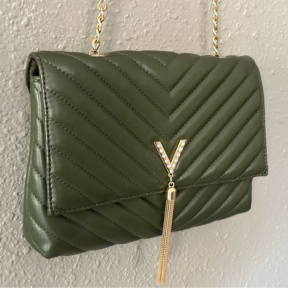 Crossi Purse- Green Chevron Design with Gold Accents - NWOT Shoulder Crossbody. - Picture 9 of 15